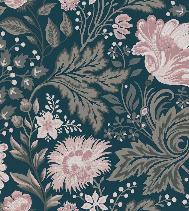 Sandberg Ava Dark Blue Wallpaper Sample WSB04000096