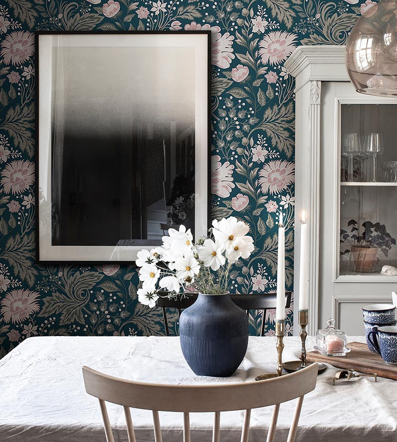 Sandberg Ava Dark Blue Wallpaper Sample WSB04000096