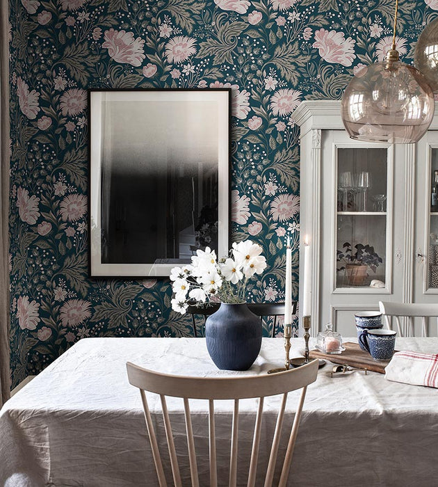 Sandberg Ava Dark Blue Wallpaper Sample WSB04000096