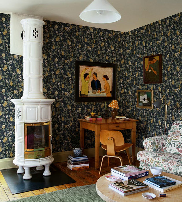 Sandberg Kvitten Dark Blue Wallpaper Sample WSB04320096