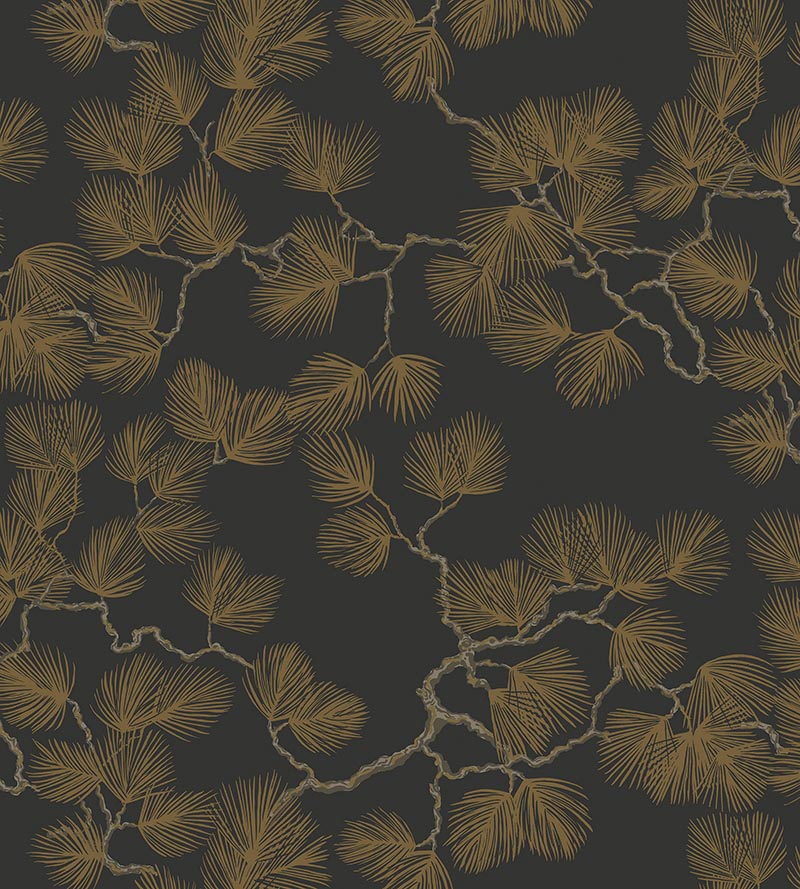 Sandberg Pine Black Wallpaper Sample WSB08040099