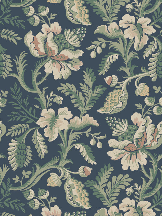 Sandberg Daphne Midnight Blue Wallpaper Sample WSBDAPHNE0240