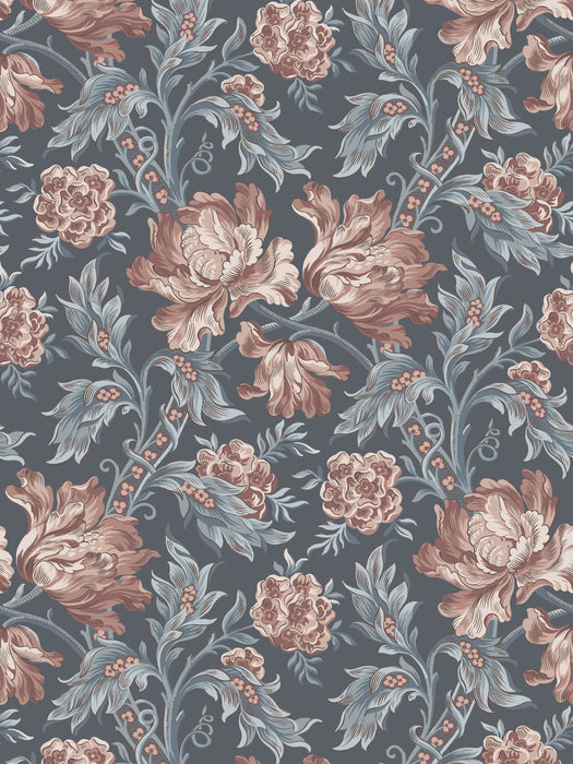 Scalamandre Amelia Indigo Blue Wallpaper Sample WSBAMELIA0253
