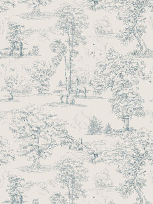 Scalamandre Montfort Indigo Blue Wallpaper WSBMONTFORT0254