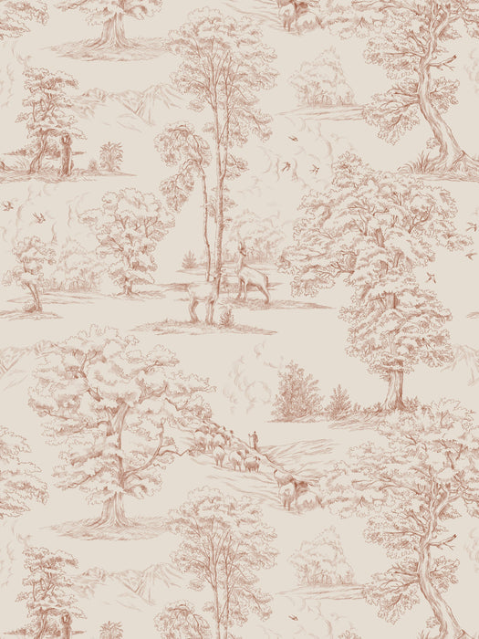 Scalamandre Montfort Terracotta Wallpaper Sample WSBMONTFORT0255