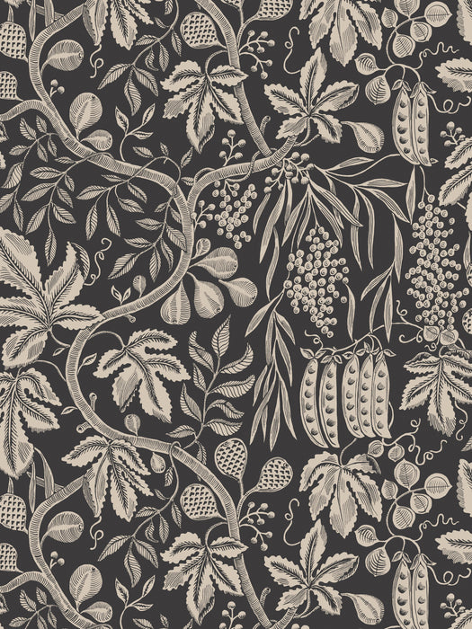 Scalamandre Fig Garden Charcoal Wallpaper WSBFIG0257