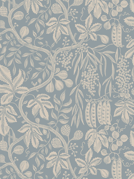 Scalamandre Fig Garden Misty Blue Wallpaper Sample WSBFIG0260