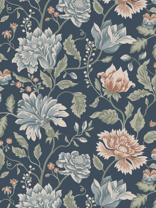 Scalamandre Annabelle Classic Blue Wallpaper Sample WSBANNABELLE263