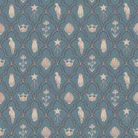 Scalamandre Turtledove Barn Indigo Blue Wallpaper WSBTURTLE0272