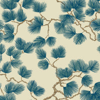 Scalamandre Pine Blue Wallpaper WSB08040327