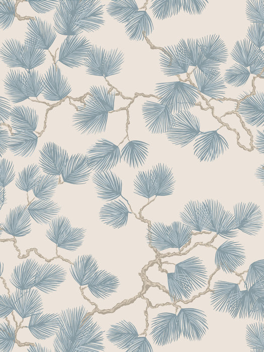 Scalamandre Pine Misty Blue Wallpaper Sample WSB08040328