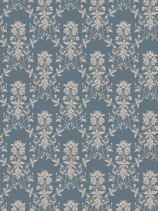 Scalamandre Alva Indigo Blue Wallpaper Sample WSB08090461