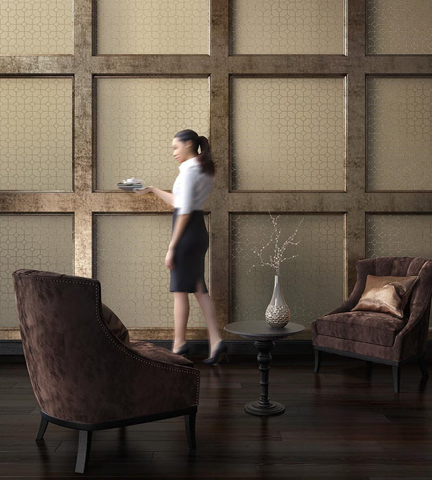 Scalamandre Powerful Connections Creme Wallpaper Sample WTT326616