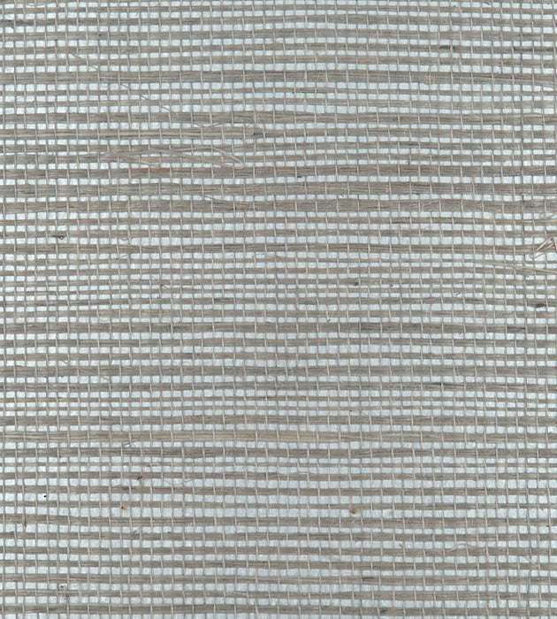 Scalamandre Sultry Sisal Silver Wallpaper Sample WTWSUSI0466