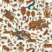 Old World Weavers Legends Print Autumn Fabric WW166620001