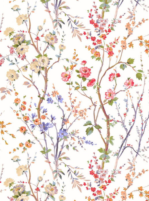 Scalamandre Potpourri Cream Peony Wallpaper Sample WWWP88604D0001