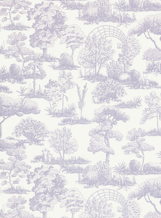 Scalamandre Garden Toile Lavender Wallpaper Sample WWWP88605D0001