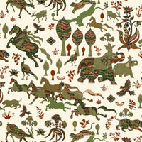 Old World Weavers Legends Print Olive Adobe Fabric WW166620002