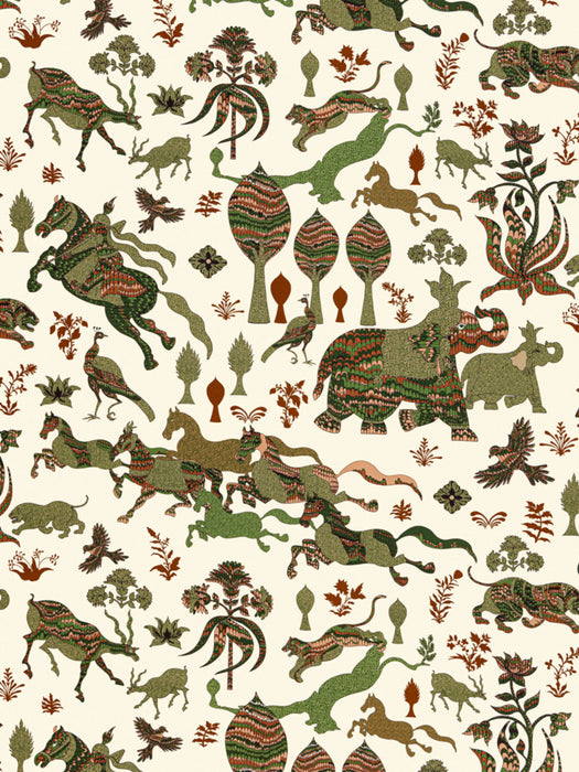 Old World Weavers Legends Print Olive Adobe Fabric Sample WW166620002