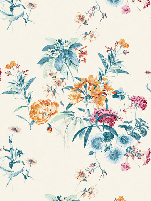 Old World Weavers Parfumerie Orange Teal Fabric WW166630002