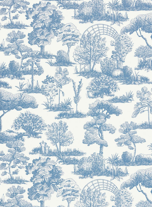 Scalamandre Garden Toile Sky Wallpaper Sample WWWP88605D0002