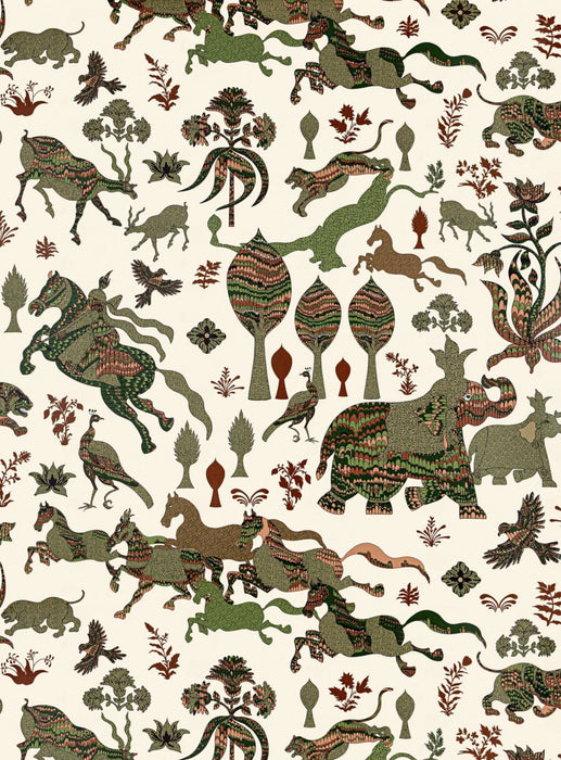 Scalamandre Legends | Wallcovering Olive Adobe Wallpaper Sample WWWP88606D0002