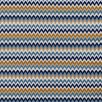 Old World Weavers Rainbow Mountain Crewel Denim Gold Fabric WW273390003