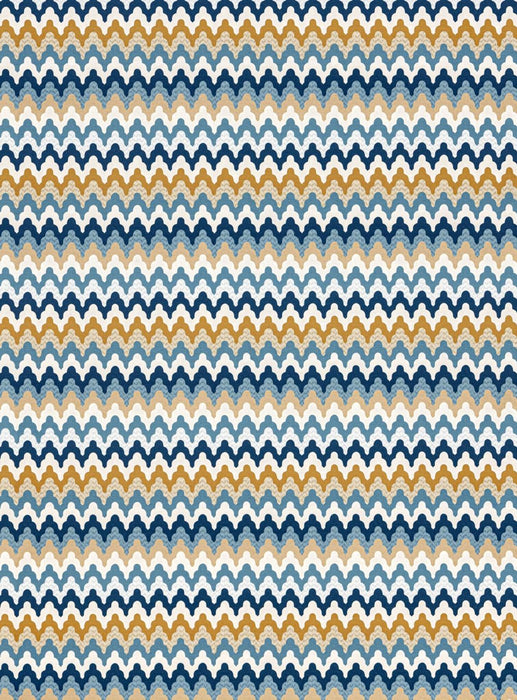 Scalamandre Rainbow Mountain Wallcovering Denim Gold Wallpaper Sample WWWP88607D0003