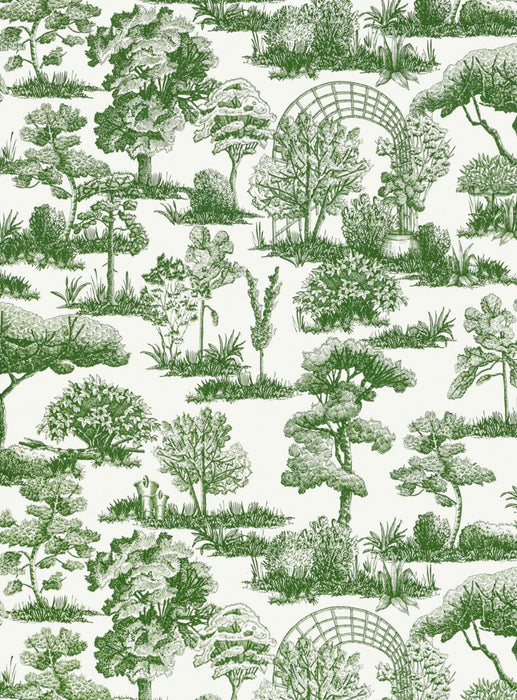 Scalamandre Garden Toile Forest Wallpaper Sample WWWP88605D0005