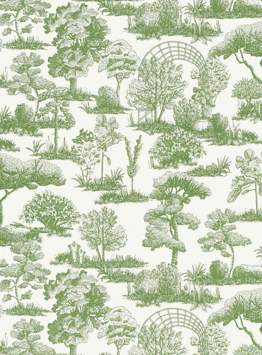 Scalamandre Garden Toile Meadow Wallpaper Sample WWWP88605D0006