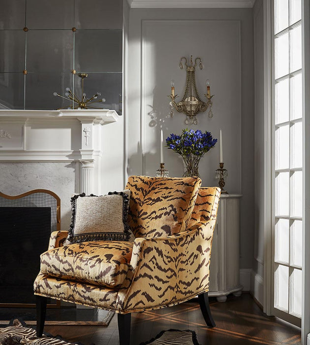 Old World Weavers Tiger - Silk Brown On Gold Fabric YS06910001