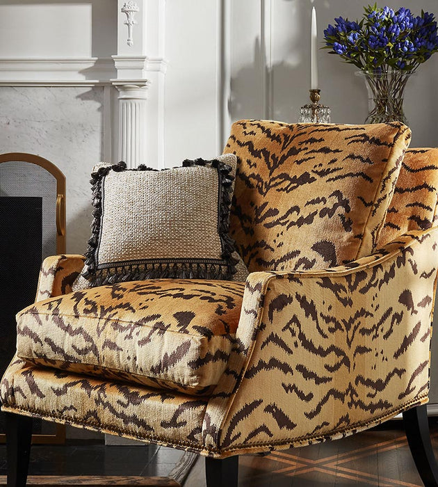 Old World Weavers Tiger - Silk Brown On Gold Fabric YS06910001