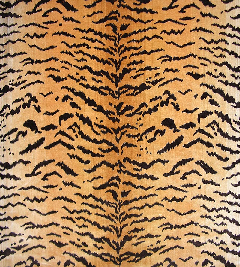 Old World Weavers Tiger - Silk Brown On Gold Fabric YS06910001