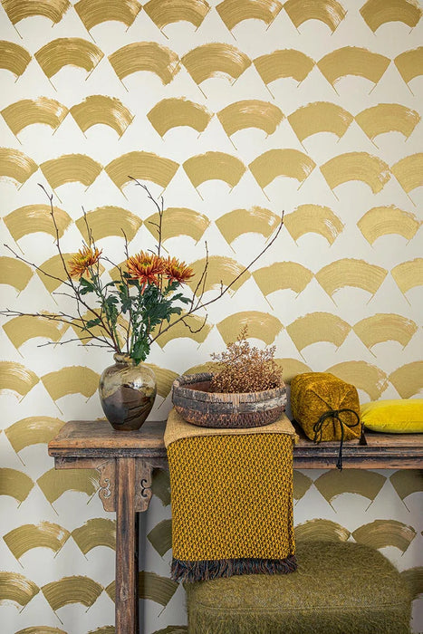 Pierre Frey Les Eventails Or Wallpaper Sample FP048004