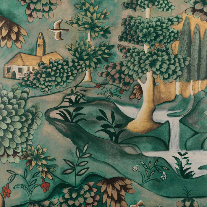 Zoffany Verdure Tapestry Green Wallpaper Sample ZAMW310431