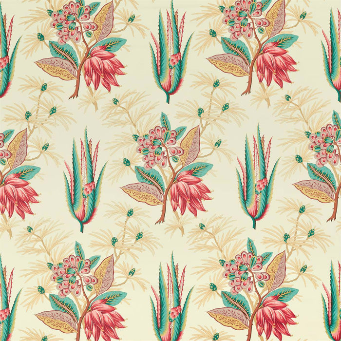 Zoffany Desert Flower II Crimson/Teal Fabric Sample ZAQF322694
