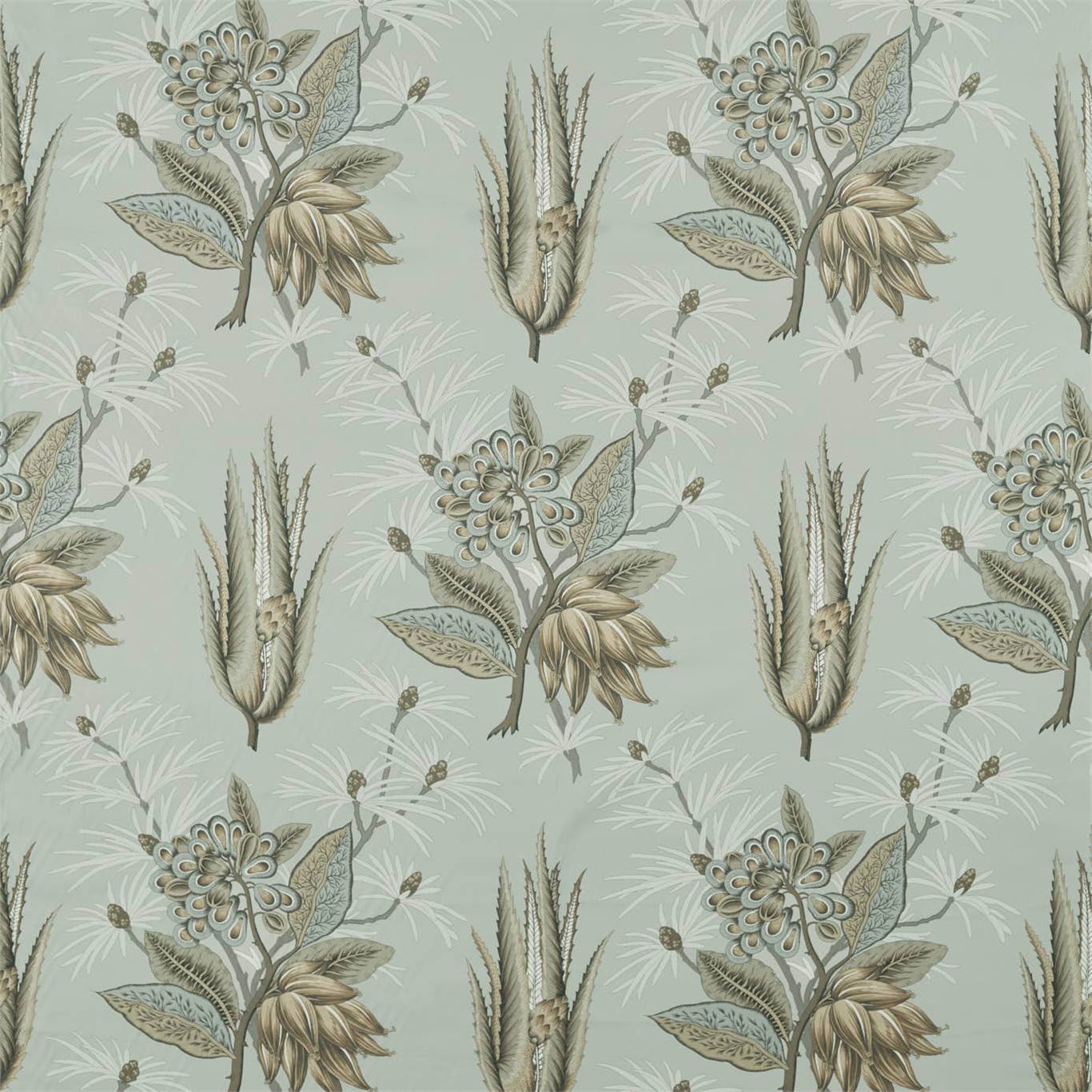 Zoffany Desert Flower II Stone Fabric Sample ZAQF322696