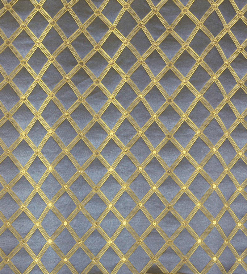 Old World Weavers Reale Diamond Blue Jay Fabric Sample ZAREAL2126