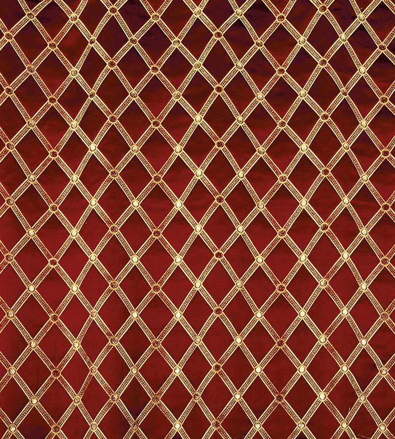 Old World Weavers Reale Diamond Cherry Gold Fabric Sample ZAREAL2128