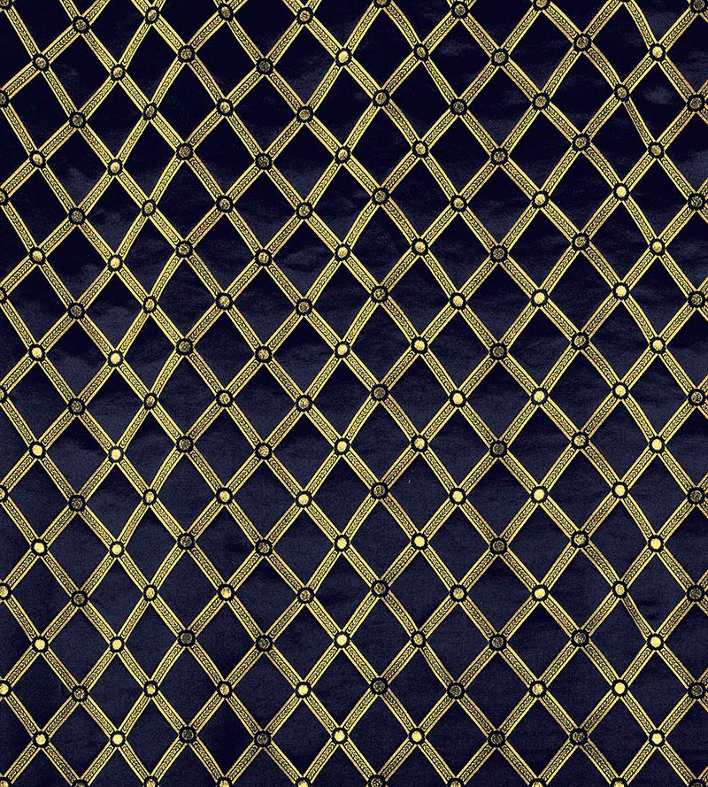 Old World Weavers Reale Diamond Midnight Fabric Sample ZAREAL2129