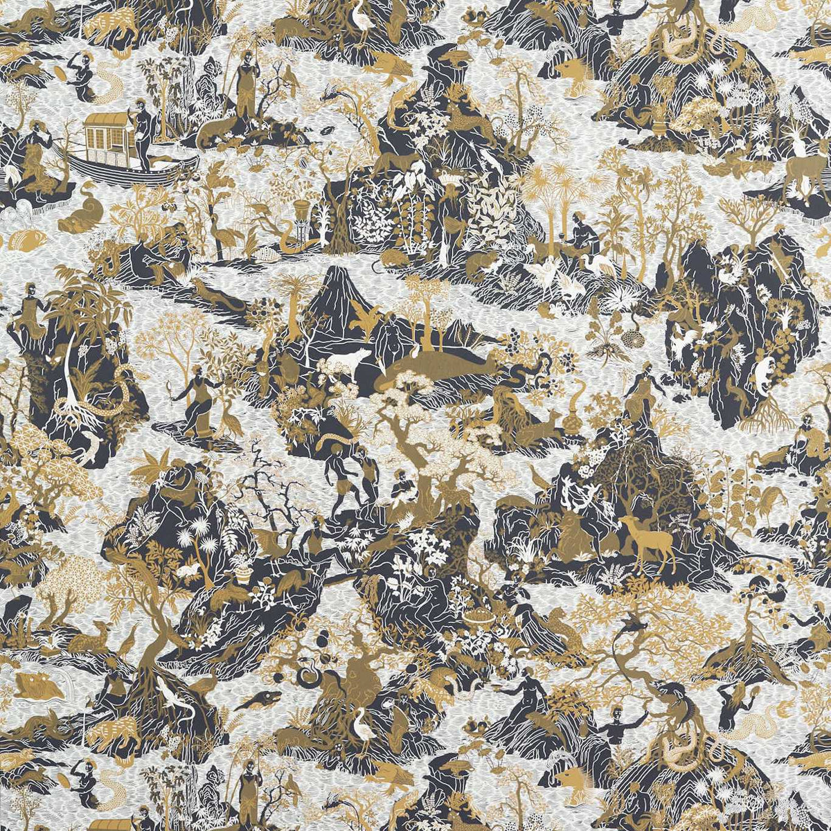 Zoffany Avalonis Vine Black / Gold ZCOT313033 Wallpaper | 40% Off (Samples)