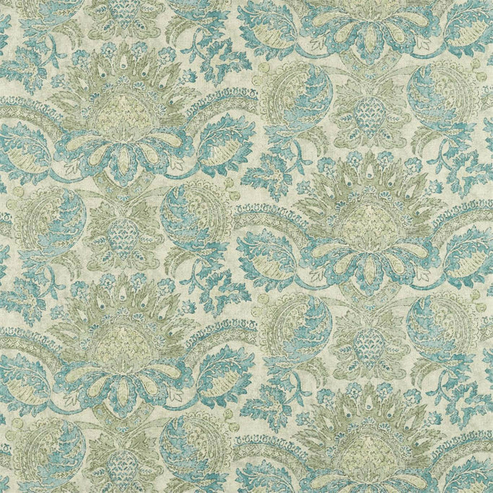 Zoffany Pomegranate Print Dufour/Green Stone Fabric Sample ZDAF322690