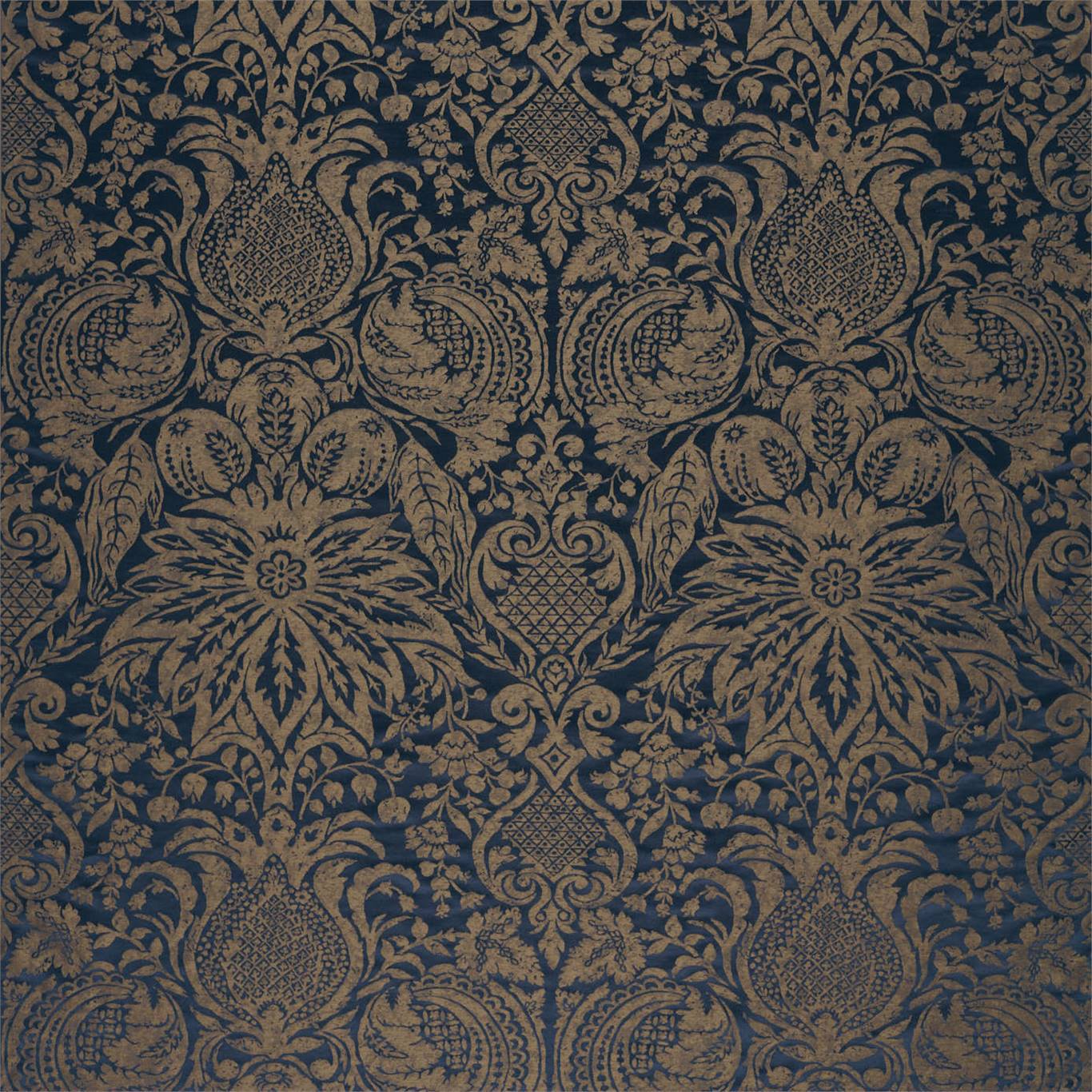 Zoffany Mitford Weave Prussian Copper Fabric Sample ZDAF333100