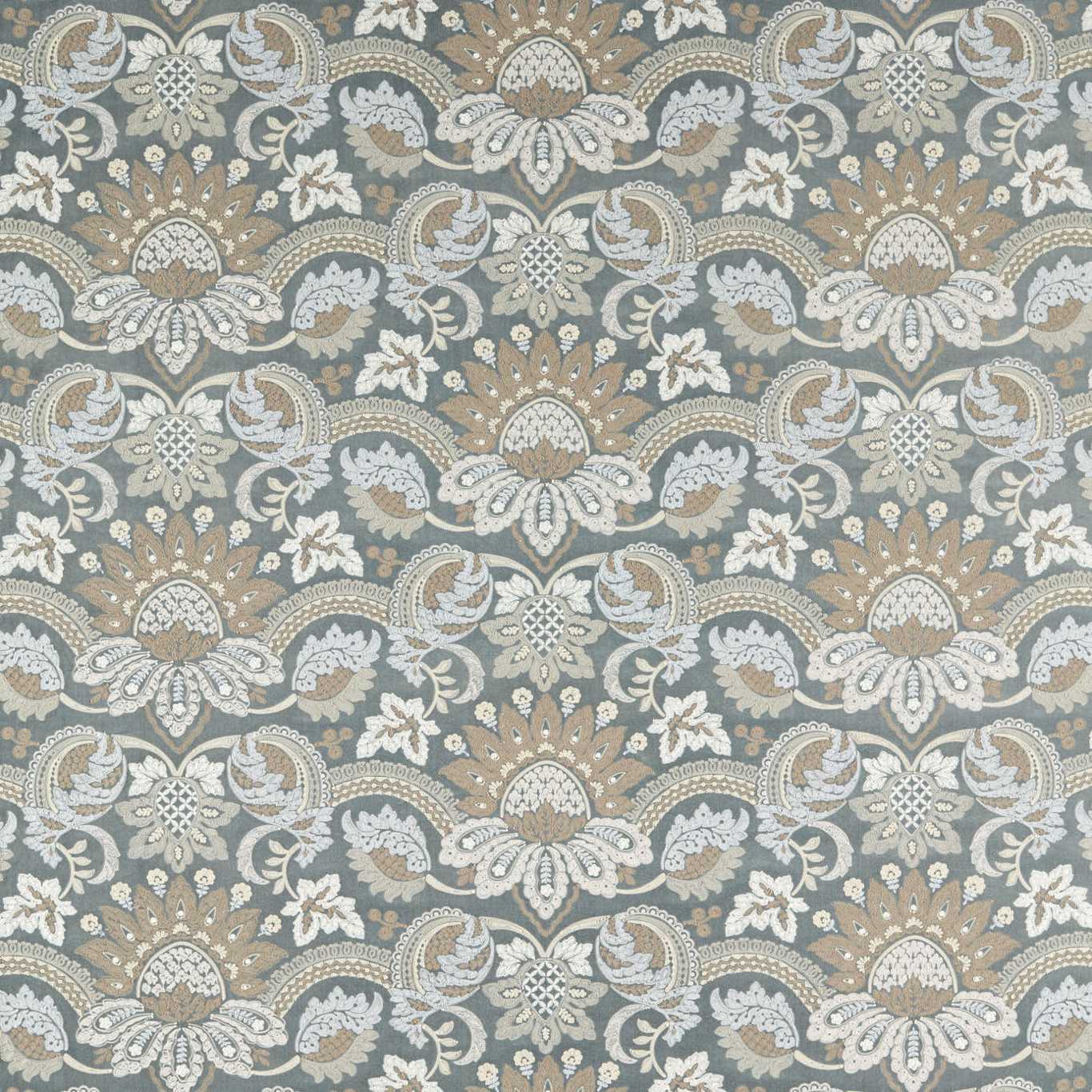 Zoffany Pomegranate Velvet Wedgwood Blue/Silver Fabric Sample ZDEV333314