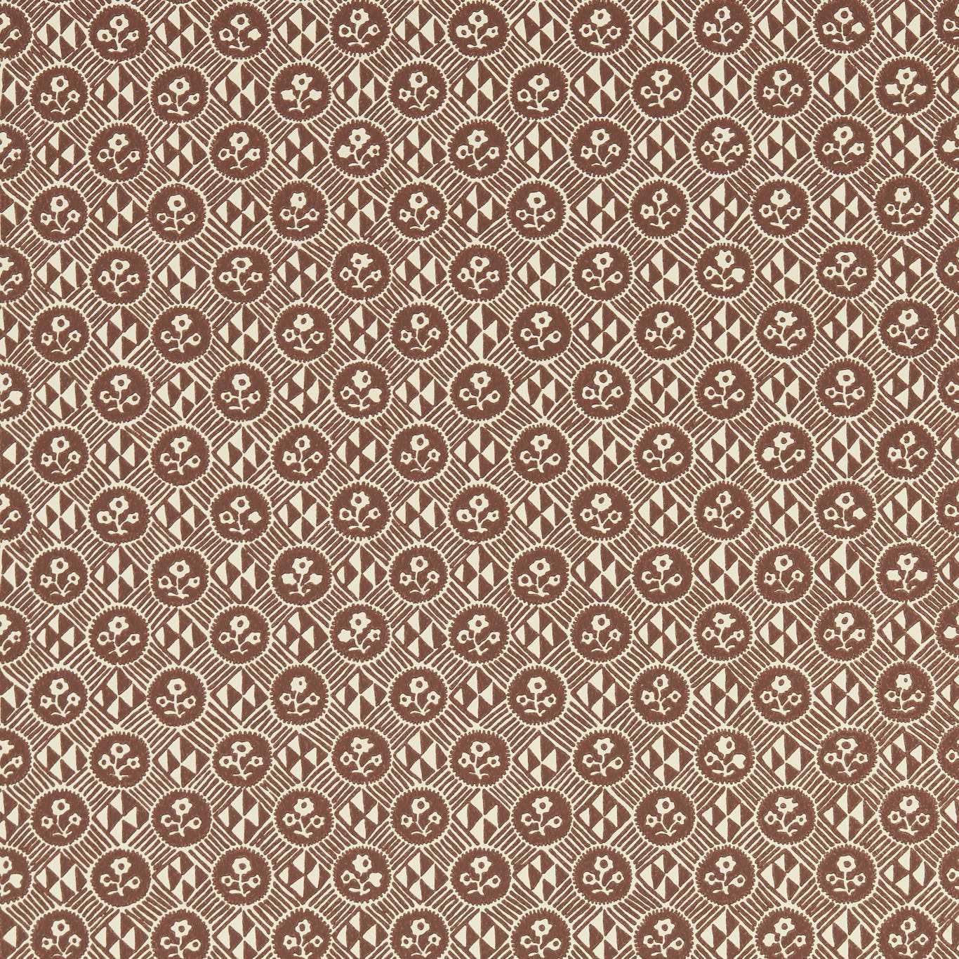 Zoffany Diamonds & Flowers Bordeaux Wallpaper Sample ZEND313102