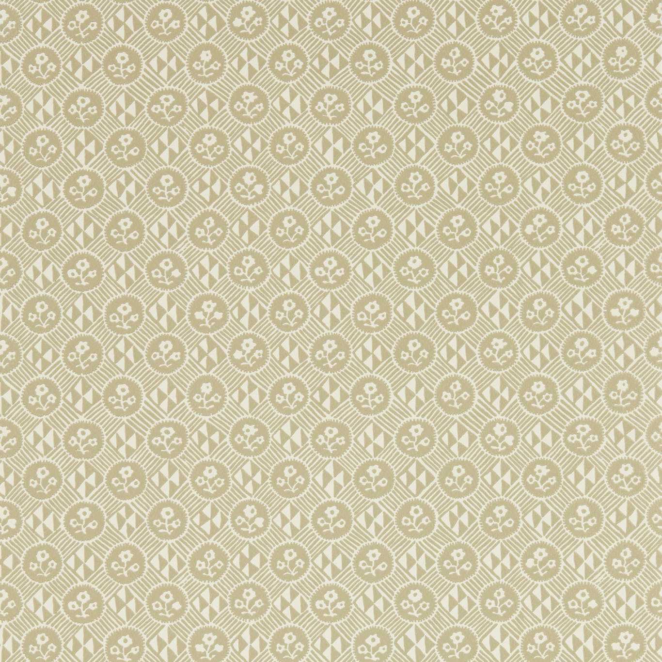 Zoffany Diamonds & Flowers Linen Wallpaper Sample ZEND313103
