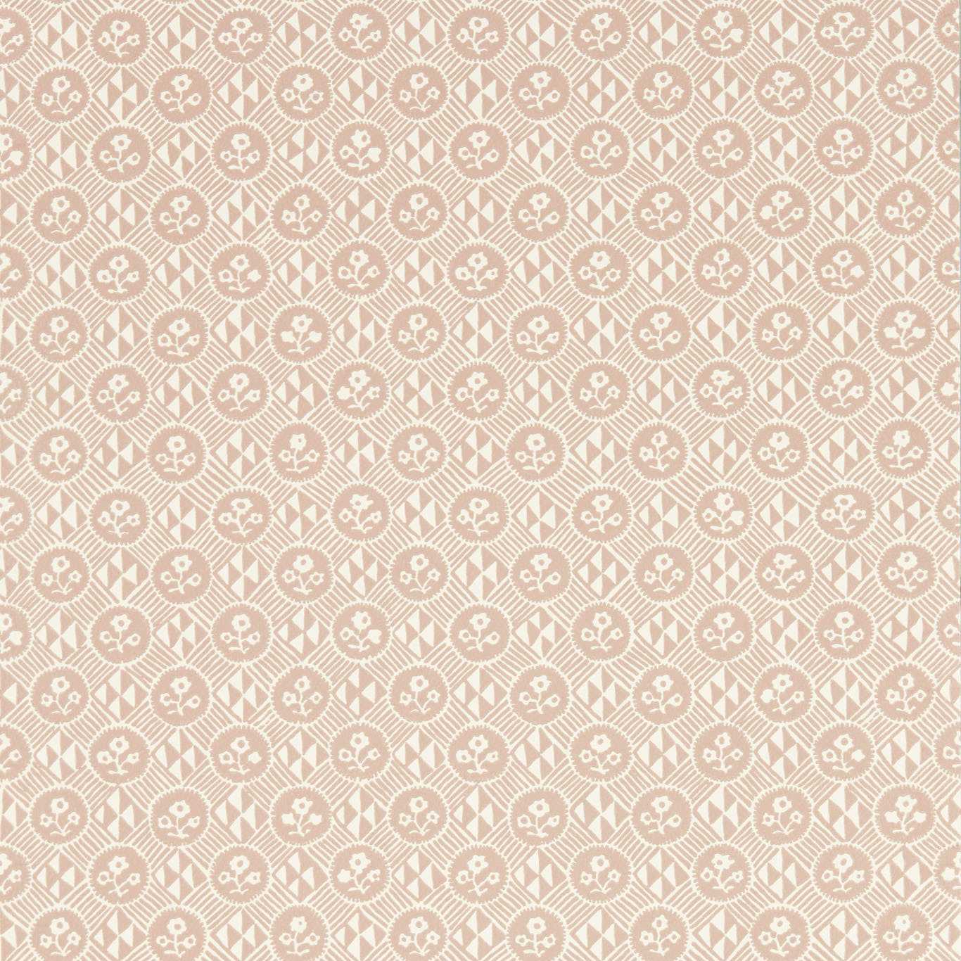 Zoffany Diamonds & Flowers Tuscan Pink Wallpaper Sample ZEND313105