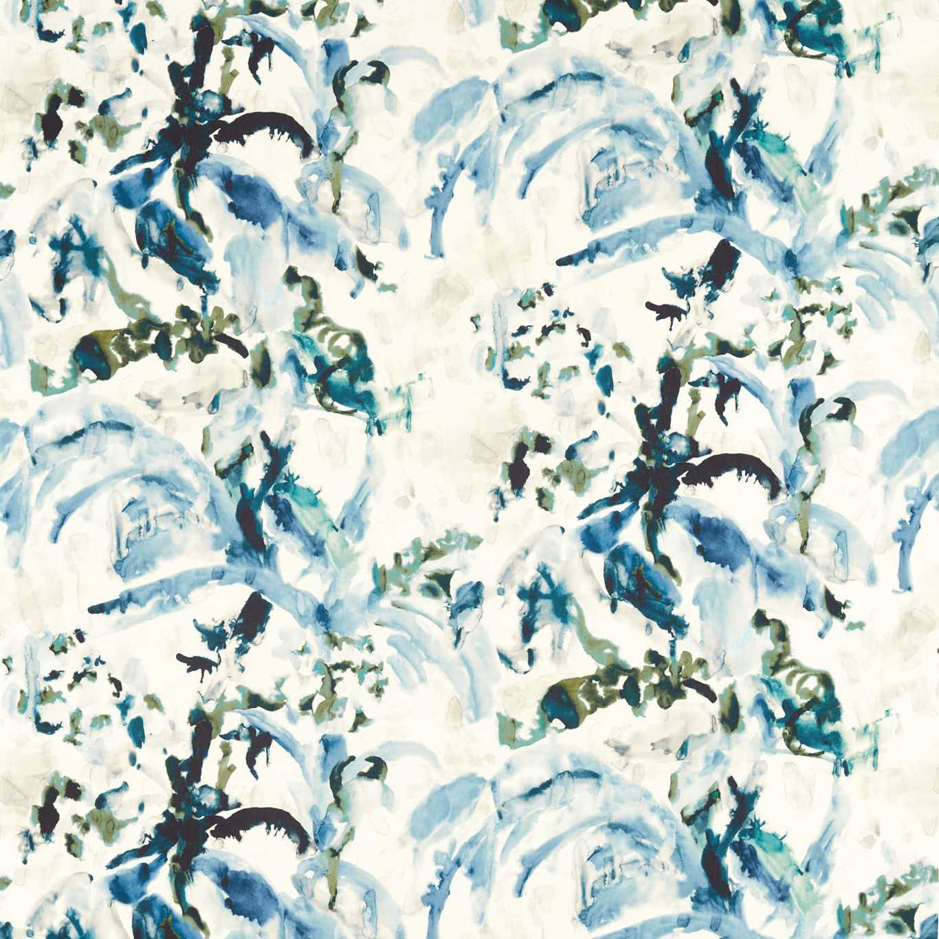 Zoffany Long Water Botanical Indigo Fabric Sample ZHIF322713