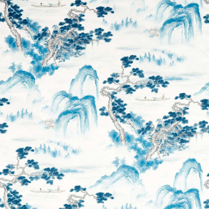 Zoffany Floating Mountains Indigo Fabric Sample ZHIF322725