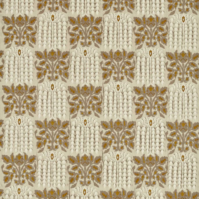 Zoffany Nirvani Embroidery Antique Gold Fabric Sample ZHIF333233